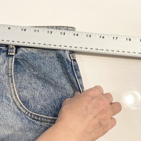 MAISON MARGIELA Jeans 28”Blue High-Waist Barrel Wide Slashed Raw-Hem Luxury Zip - Picture 7 of 15